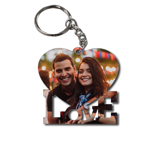 Customized Photo Keychain – Love Heart