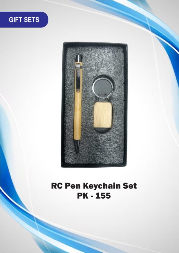 Wooden Gift Set of Pen with Keychain