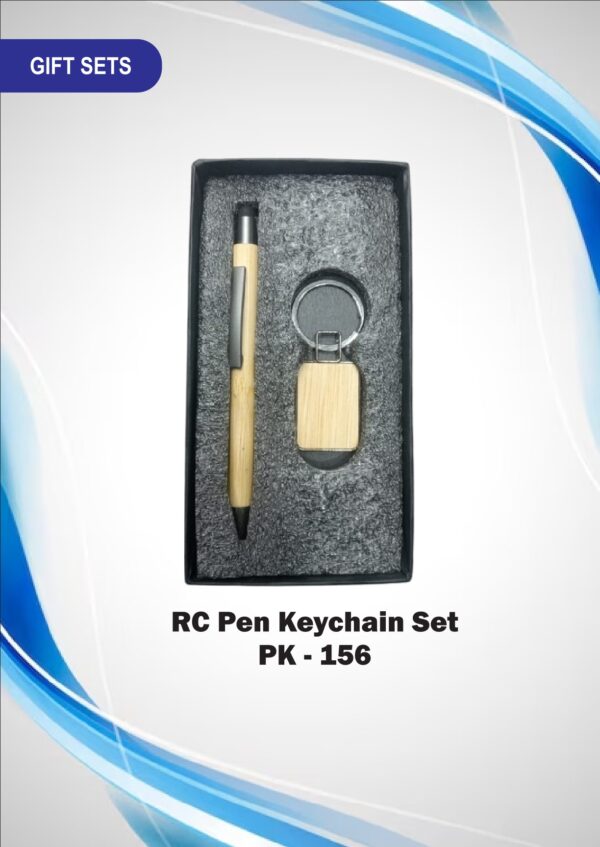 Wooden Gift Set of Pen with Keychain