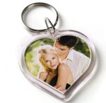 Acrylic Photo Keychains Heart Shape
