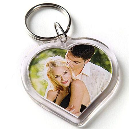 Acrylic Photo Keychains Heart Shape