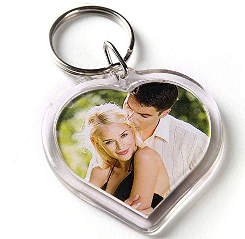 Acrylic Photo Keychains Heart Shape