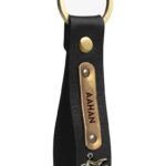 Customized Leather Keychain with Name and Charm