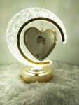 Half Moon Crystal Lamp Heart Photo Frame