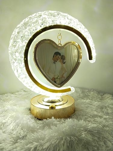 Half Moon Crystal Lamp Heart Photo Frame