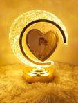 Half Moon Crystal Lamp Heart Photo Frame