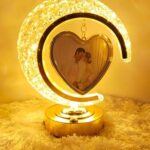 Half Moon Crystal Lamp Heart Photo Frame