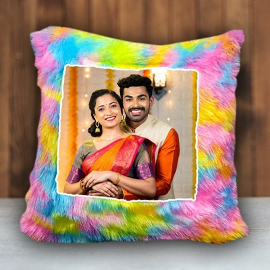 15x15 Multi Colour Fur Pillow