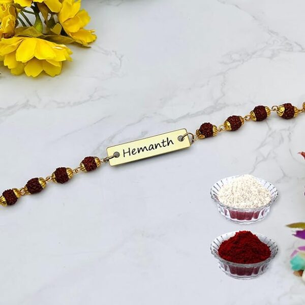 Rudraksh Rakhi With Personalised Name