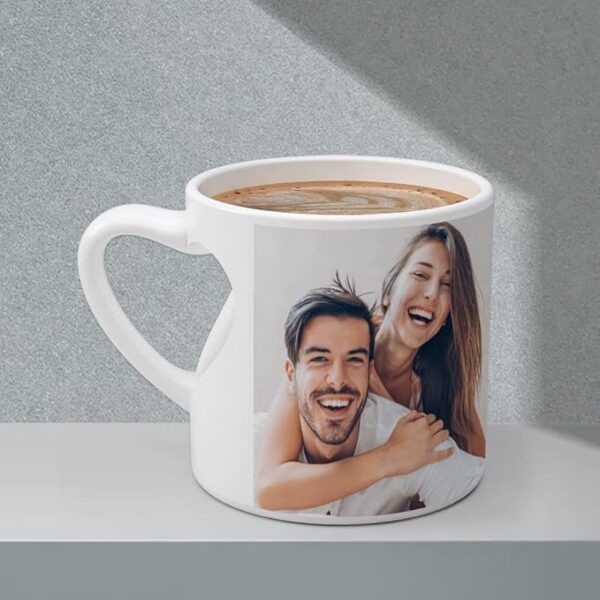 White Inner Heart Handle Mug