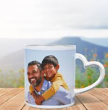 11oz White Heart Handle Mug